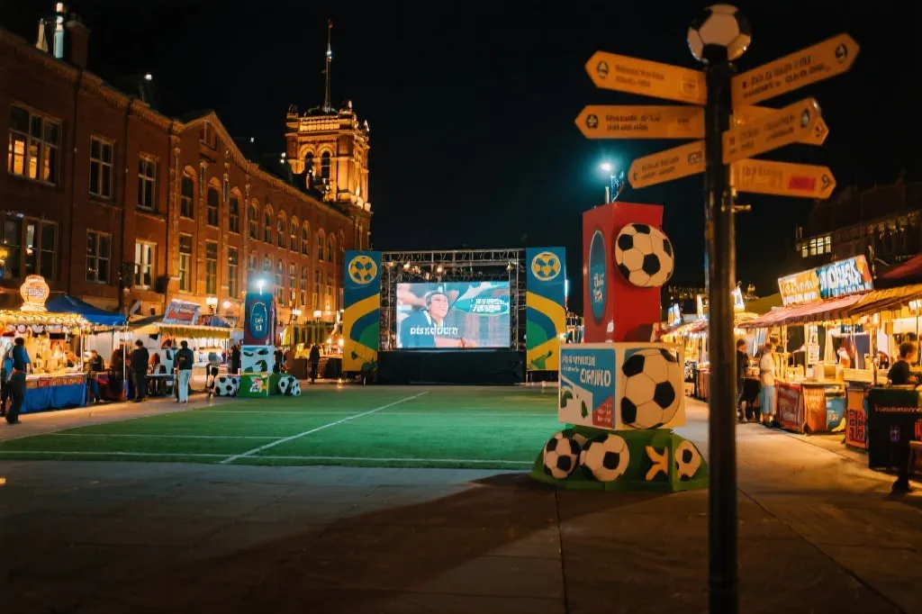 世界杯观赛广场与城市文旅装置互动示意图